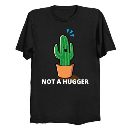 Not A Hugger T Shirt Botanical Cactus cartoon tiny thumbnail