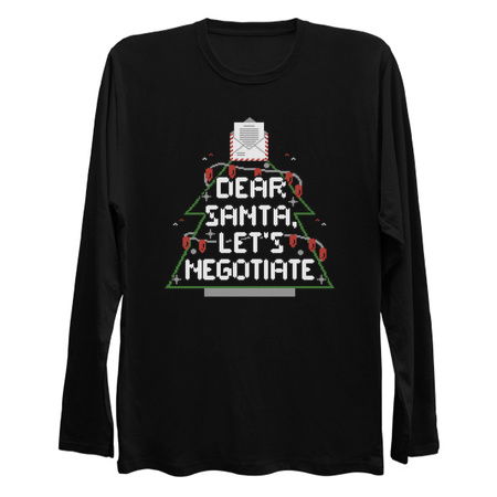 Dear Santa Lets Negotiate - Funny Ugly Sweater Christmas Gift tiny thumbnail