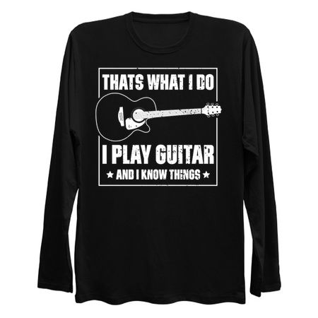 Thats What I Do, I Play Guitar And I Know Things Music Funny Quote Distressed tiny thumbnail