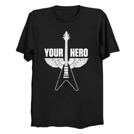 Your Guitar Hero Guitarist Guitar Player Music Funny Quote Distressed tiny thumbnail