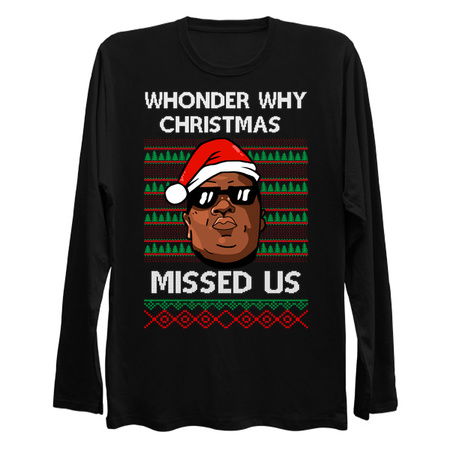 Ugly Christmas Sweater Notorious B.I.G. Wonder Why Christmas Missed Us tiny thumbnail