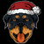 dog Rottweiler dog face santa Christmas tiny thumbnail