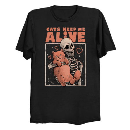 Cats Keep Me Alive - Dead Funny Skull Evil Gift tiny thumbnail
