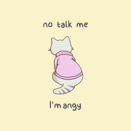 No Talk Me I'm Angry ,cute cat , angry cat , kitty Mouse Pad