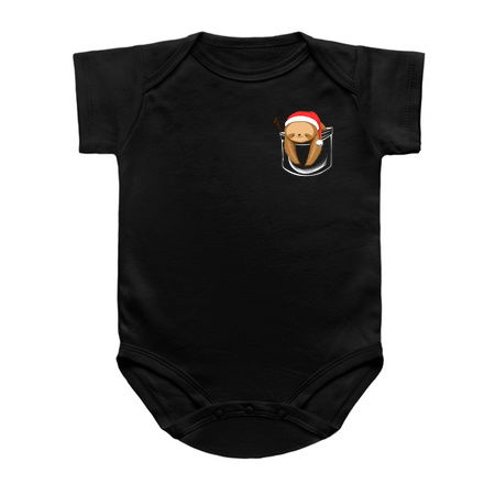 Sloth in a Pocket Xmas Black by Tobe Fonseca tiny thumbnail