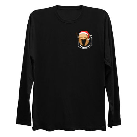 Sloth in a Pocket Xmas Black by Tobe Fonseca tiny thumbnail