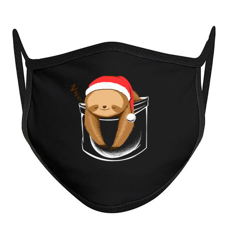 Sloth in a Pocket Xmas Black by Tobe Fonseca tiny thumbnail