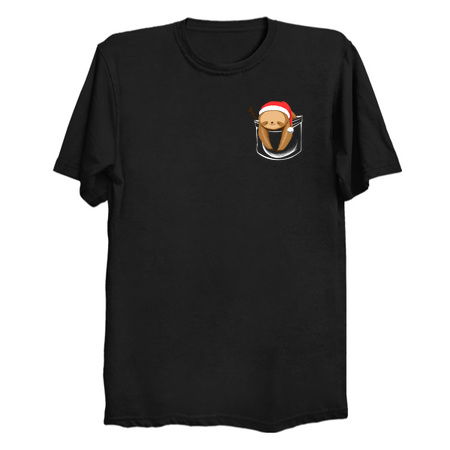 Sloth in a Pocket Xmas Black by Tobe Fonseca tiny thumbnail