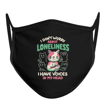 I Don't Worry About Loneliness, I Have Voices In My Head - Funny Cat Gift tiny thumbnail
