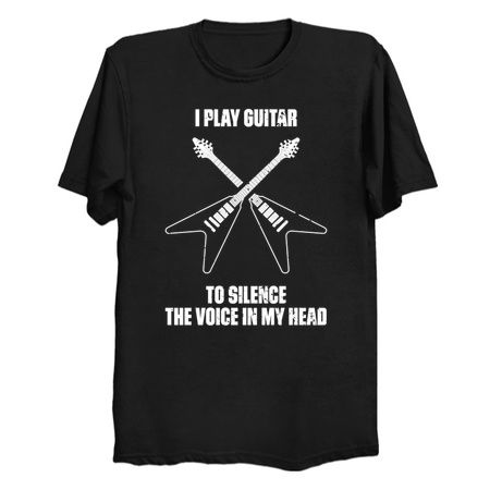 I Play Guitar To Silence The Voice In My Head Music Funny Quote Distressed tiny thumbnail