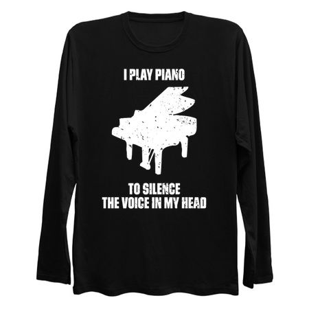 I Play Piano To Silence The Voice In My Head Music Funny Quote Distressed tiny thumbnail