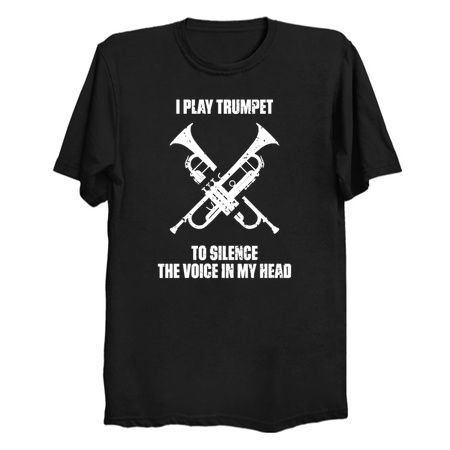 I Play Trumpet To Silence The Voice In My Head Music Funny Quote Distressed tiny thumbnail