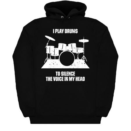 I Play Drums To Silence The Voice In My Head Music Funny Quote Distressed tiny thumbnail