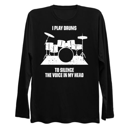I Play Drums To Silence The Voice In My Head Music Funny Quote Distressed tiny thumbnail