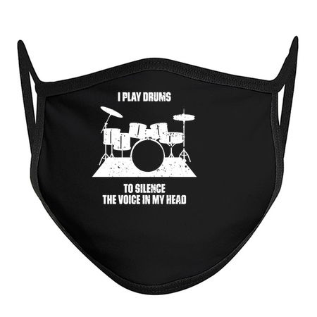 I Play Drums To Silence The Voice In My Head Music Funny Quote Distressed tiny thumbnail