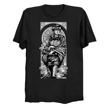 #245 - Art Nouveau of a Beautiful Warrior (Black and White) tiny thumbnail