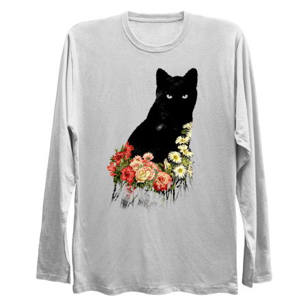 Black Cat Vintage Flower Good Luck by Tobe Fonseca tiny thumbnail