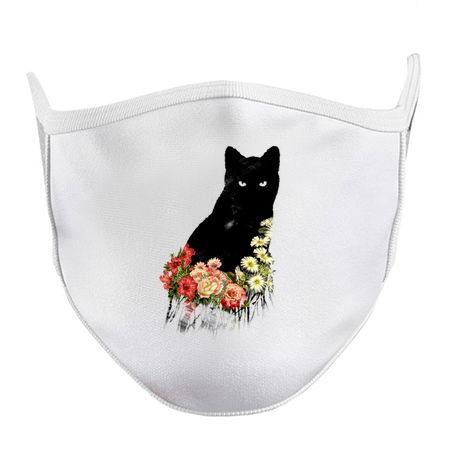 Black Cat Vintage Flower Good Luck by Tobe Fonseca tiny thumbnail