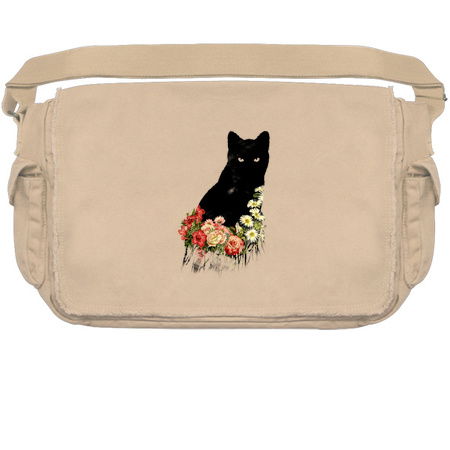 Black Cat Vintage Flower Good Luck by Tobe Fonseca tiny thumbnail