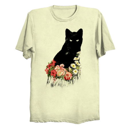 Black Cat Vintage Flower Good Luck by Tobe Fonseca tiny thumbnail