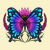 Aesthetic Digital Lavender Flower Butterfly tiny thumbnail