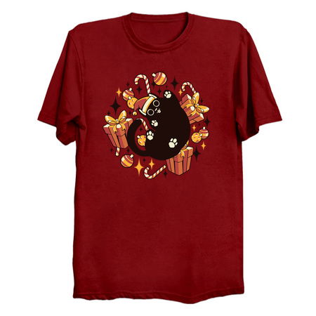 Xmas Kawaii Black Kitten by Tobe Fonseca tiny thumbnail