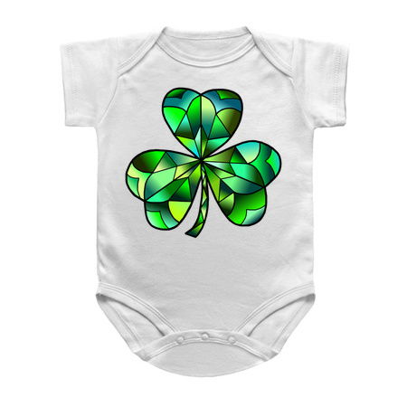 Green Gradation Stained Glass Irish Clover tiny thumbnail
