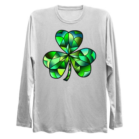 Green Gradation Stained Glass Irish Clover tiny thumbnail