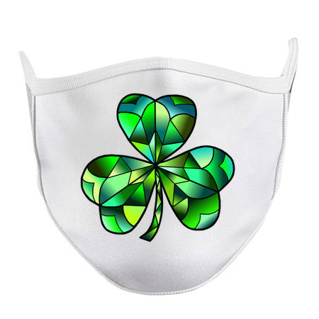 Green Gradation Stained Glass Irish Clover tiny thumbnail