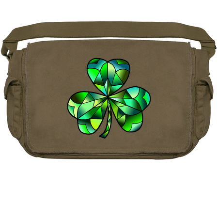 Green Gradation Stained Glass Irish Clover tiny thumbnail