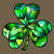Green Gradation Stained Glass Irish Clover tiny thumbnail