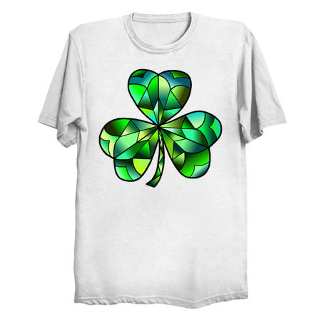Green Gradation Stained Glass Irish Clover tiny thumbnail