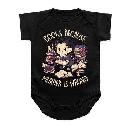 Books Because Murder is Wrong - Evil Darkness Geek Gift tiny thumbnail