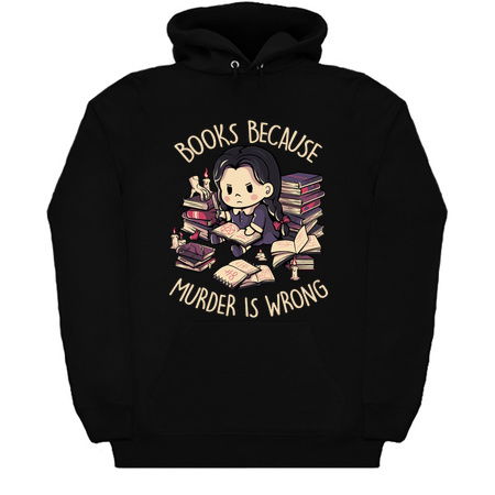 Books Because Murder is Wrong - Evil Darkness Geek Gift tiny thumbnail