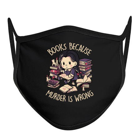 Books Because Murder is Wrong - Evil Darkness Geek Gift tiny thumbnail