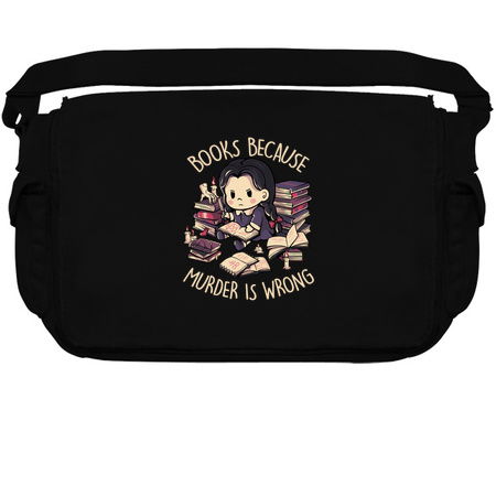 Books Because Murder is Wrong - Evil Darkness Geek Gift tiny thumbnail