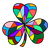 Stained Glass Rainbow Irish Clover tiny thumbnail