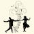1940s Swing Dancers Music Silhouettes tiny thumbnail