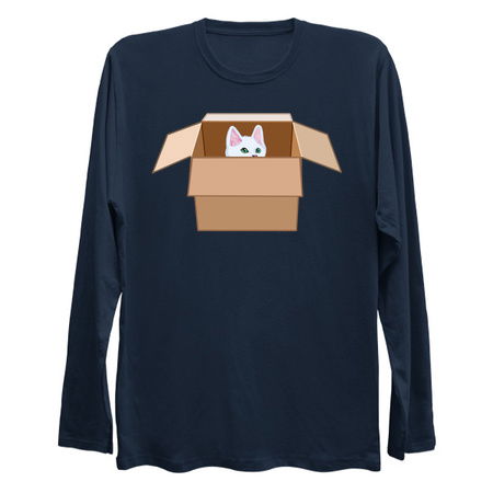 White Kitten Peeking from Cardboard Box tiny thumbnail