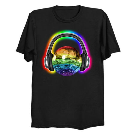 Glowing Rainbow Disco Ball Headphones tiny thumbnail