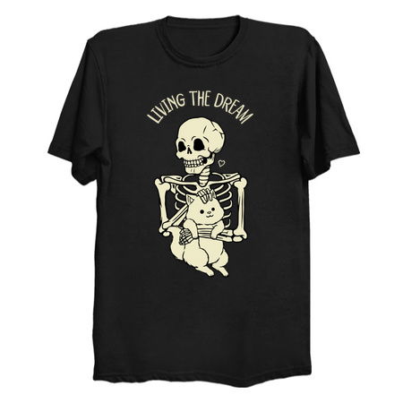 Living The Dream Skeleton Cat by Tobe Fonseca tiny thumbnail