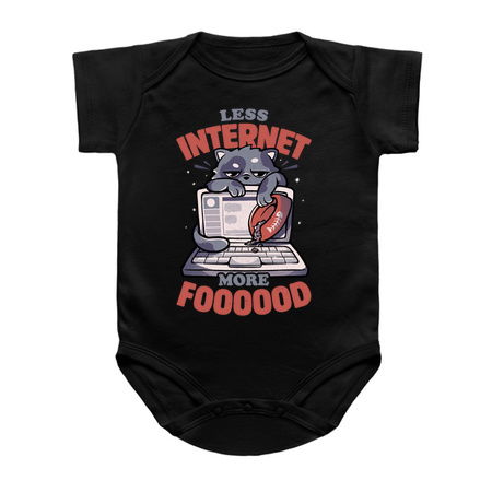 Less Internet More Food - Cute Funny Cat Gift tiny thumbnail