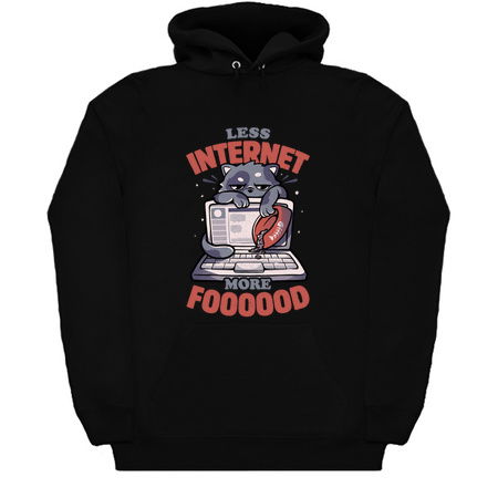 Less Internet More Food - Cute Funny Cat Gift tiny thumbnail
