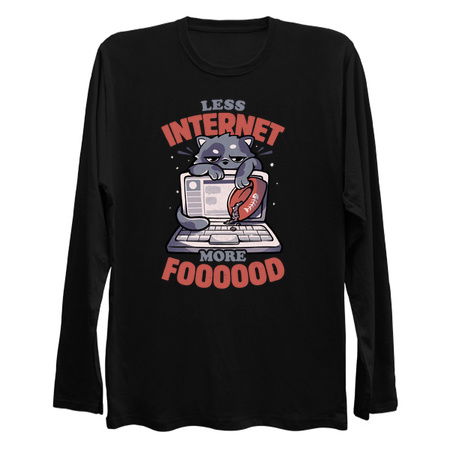 Less Internet More Food - Cute Funny Cat Gift tiny thumbnail