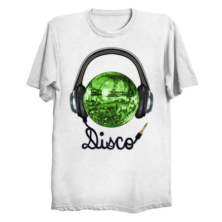 1970s Green Disco Ball Music Headphones tiny thumbnail