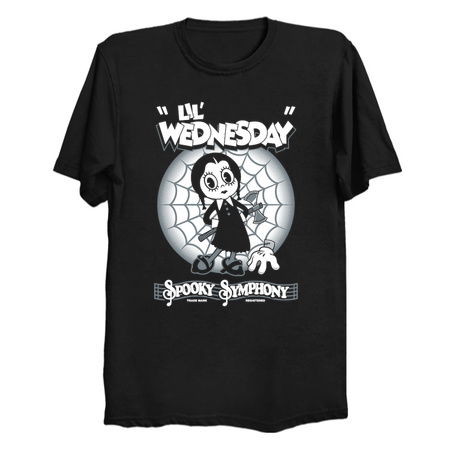 Lil Wednesday - Creepy Cute - Spooky Goth - Vintage Cartoon tiny thumbnail