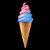 Pink Blue Cotton Candy Ice Cream Cone tiny thumbnail