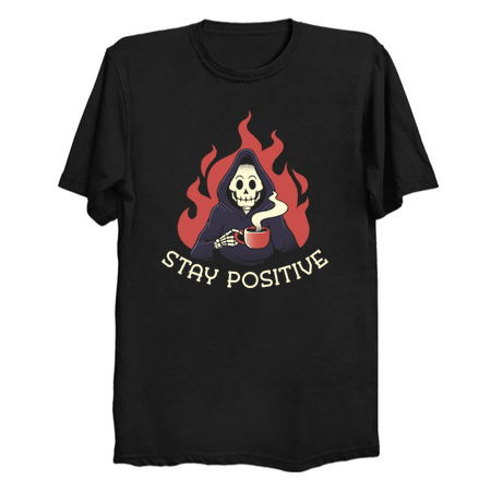 Stay Positive! Death Drinking Coffee by Tobe Fonseca tiny thumbnail