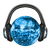 1970s Blue Disco Ball with Headphones tiny thumbnail
