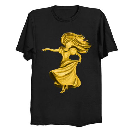 Gold Flamenco Dress Twirling Lady tiny thumbnail